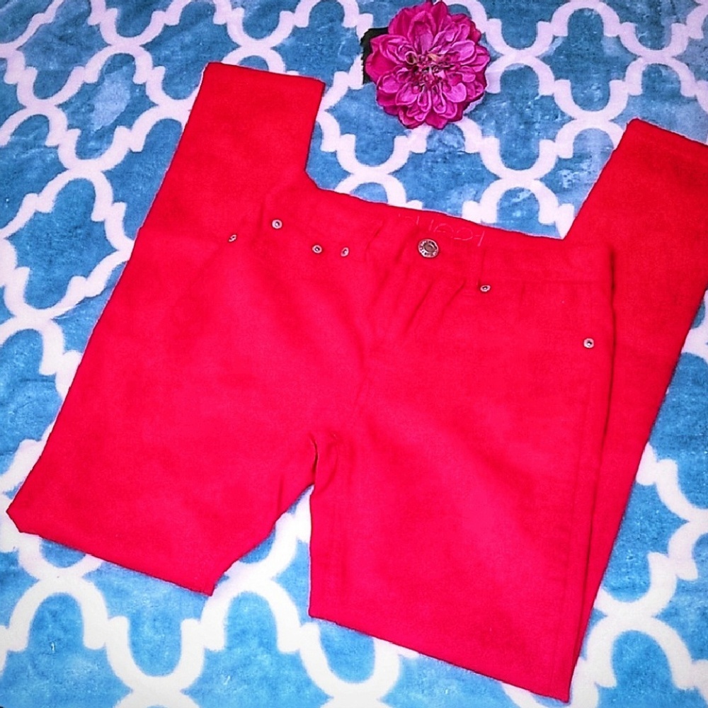 Hot red skinny stretch pants